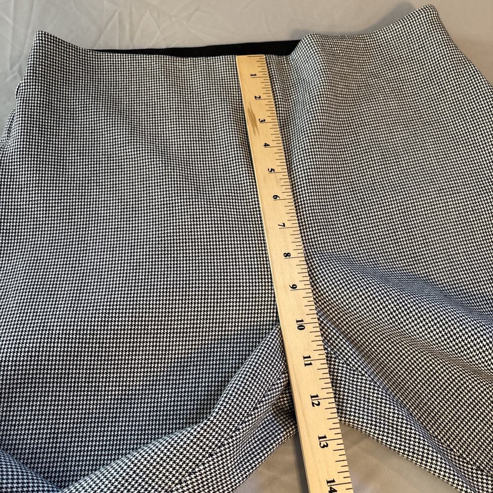 LOFT Womens High Waist Skinny Houndstooth Pants Black White Check Career, Sz 10 - Picture 13 of 15
